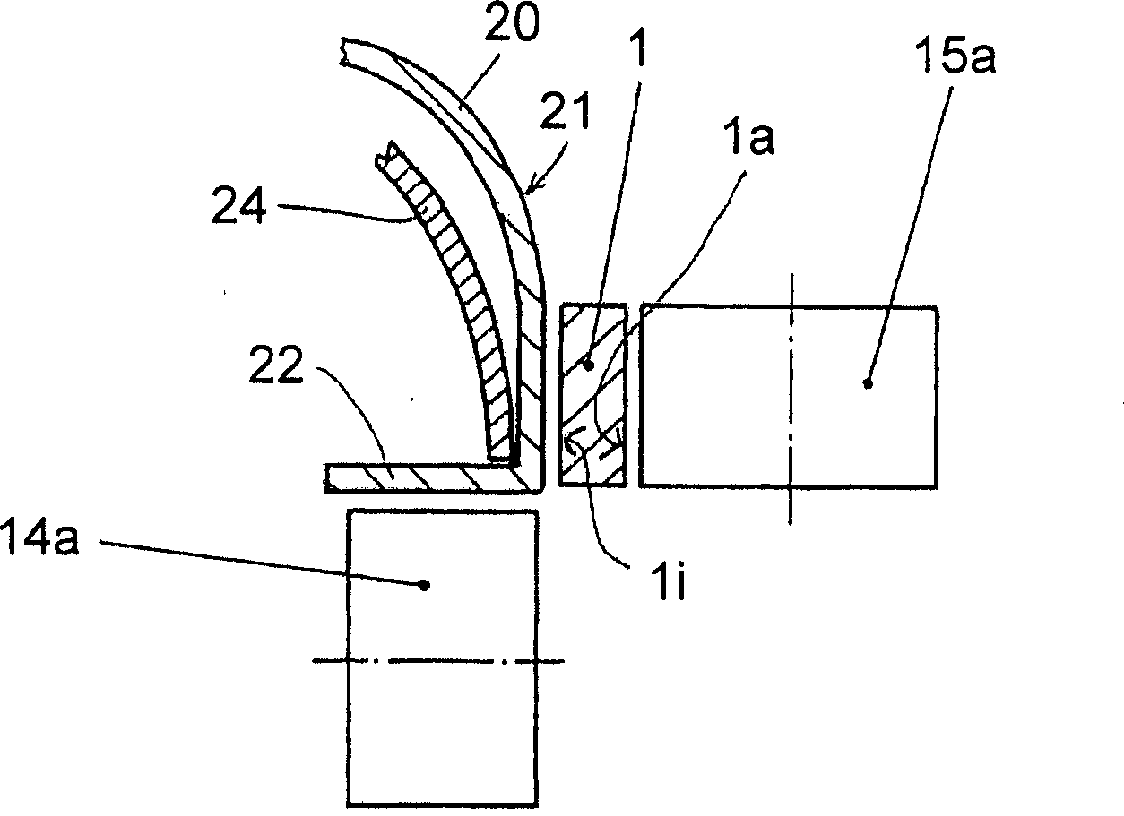 Flanging device and flanging method with component protection