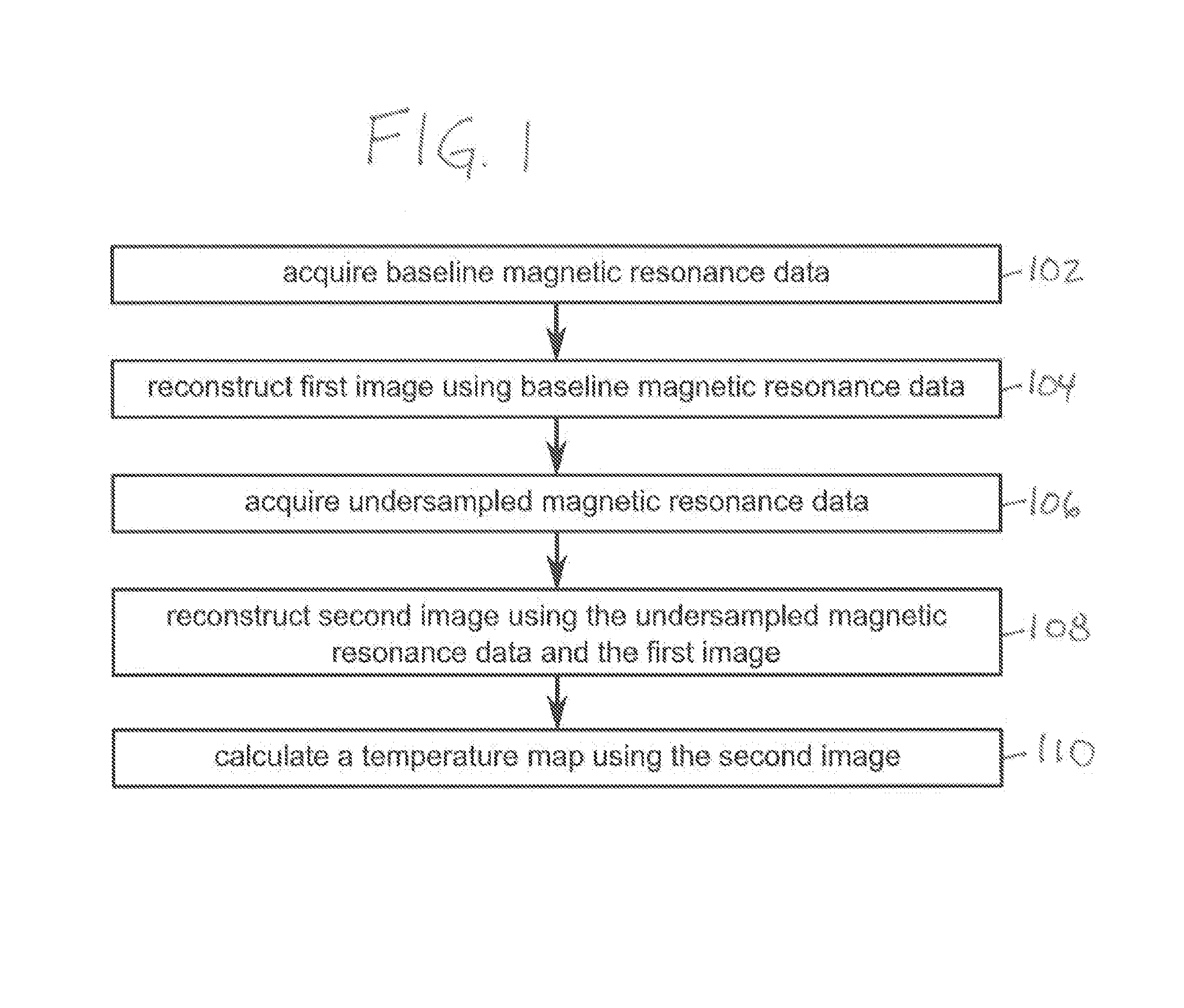 Accelerated mr thermometry mapping involving an image ratio constrained reconstruction