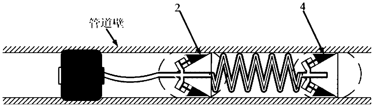 A single-acting pneumatic locking type flexible in-pipe robot and its working method