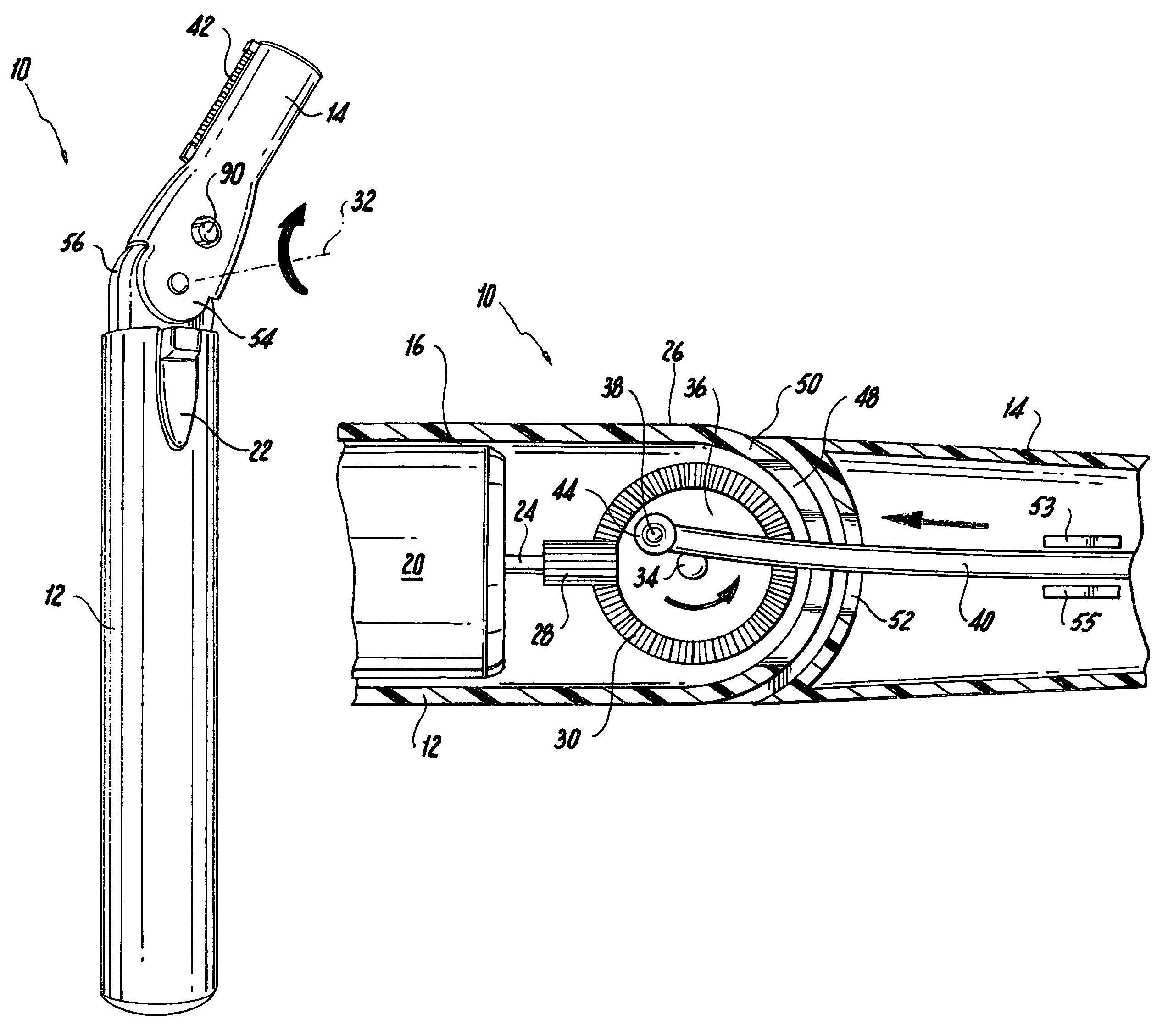 Hair clipper with pivot head