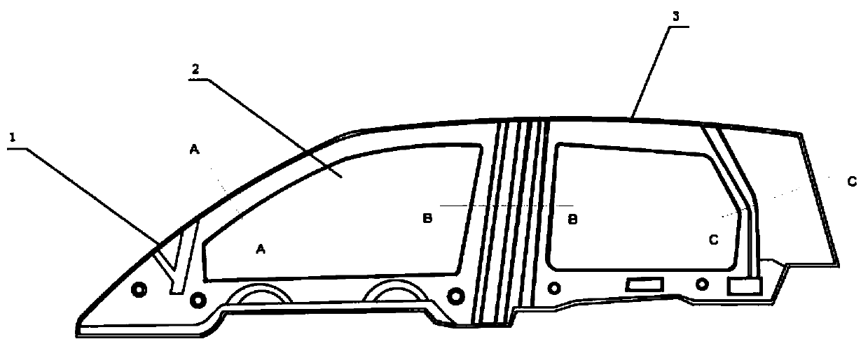 Automobile door window frame