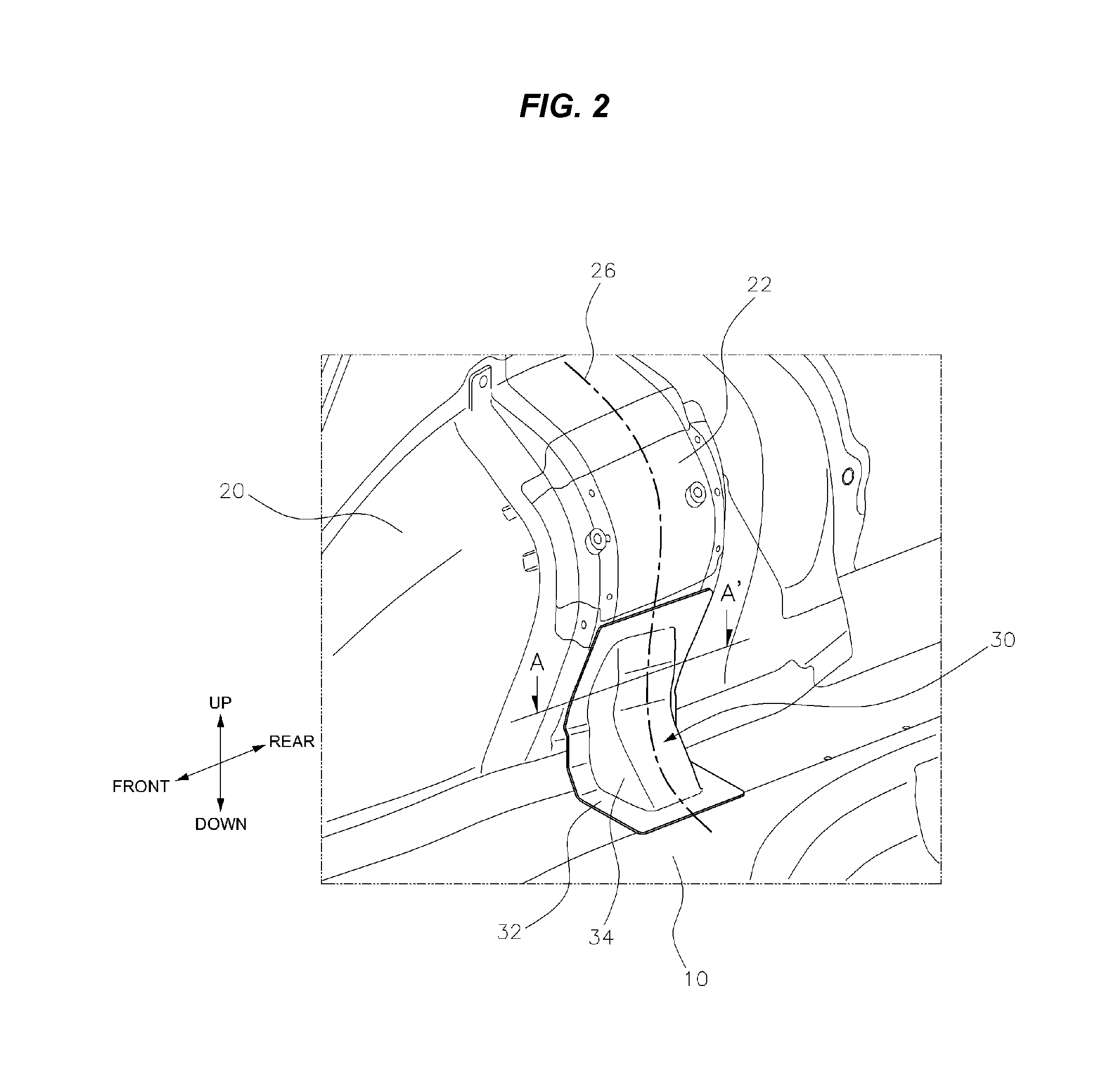 Structure for connecting wheel house panel to rear floor of vehicle