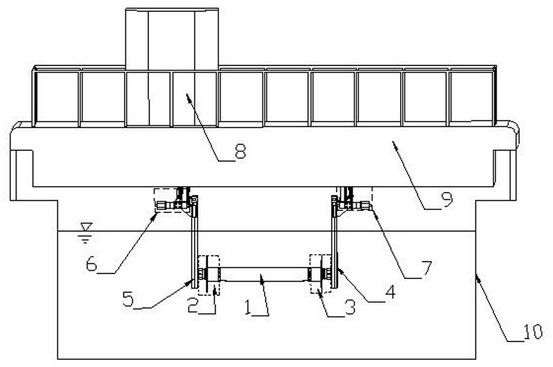 Deep-sea riser segmented model forward flow forced vibration experimental device under action of uniform flow