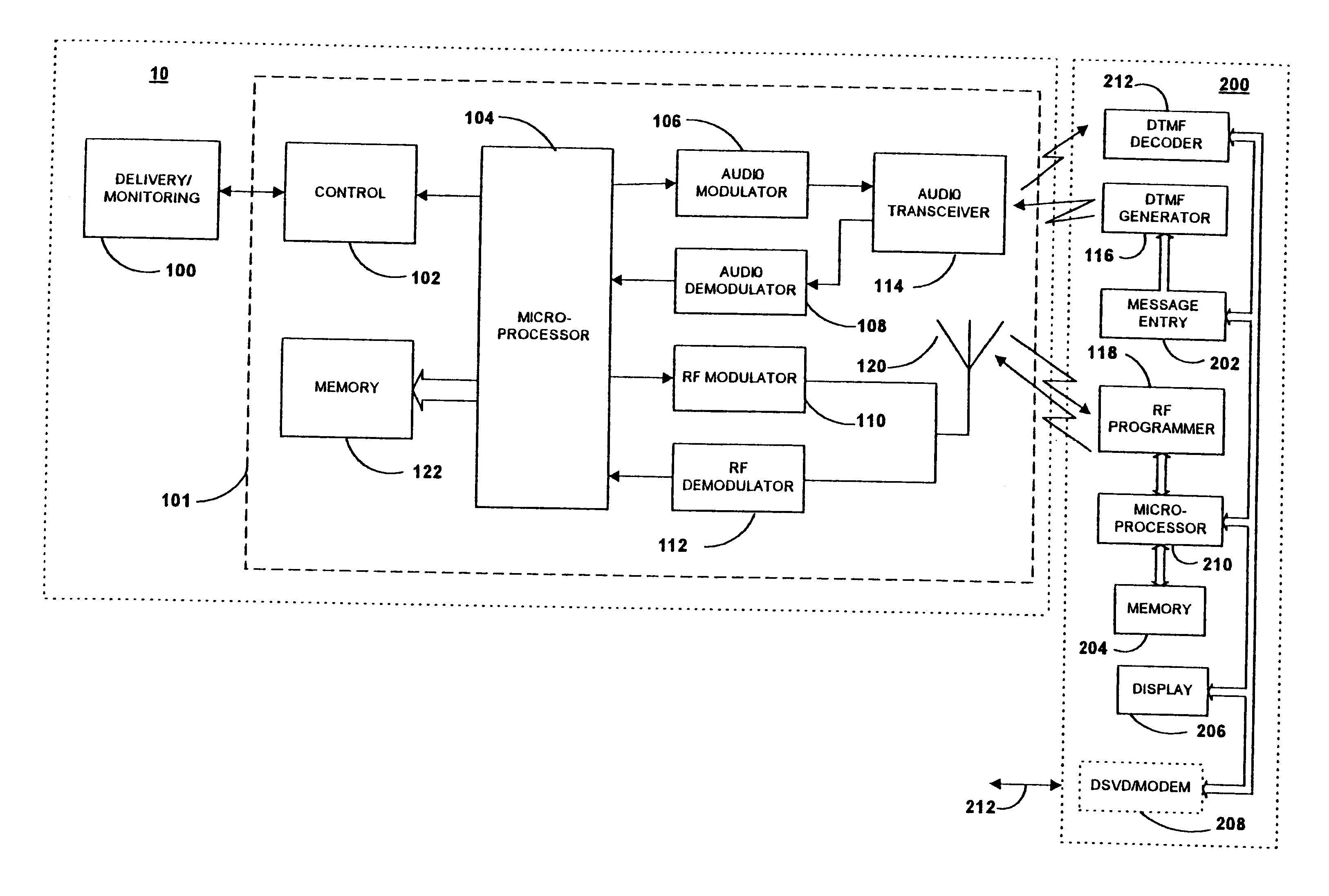 Method and apparatus for communicating with an implantable medical device with DTMF tones