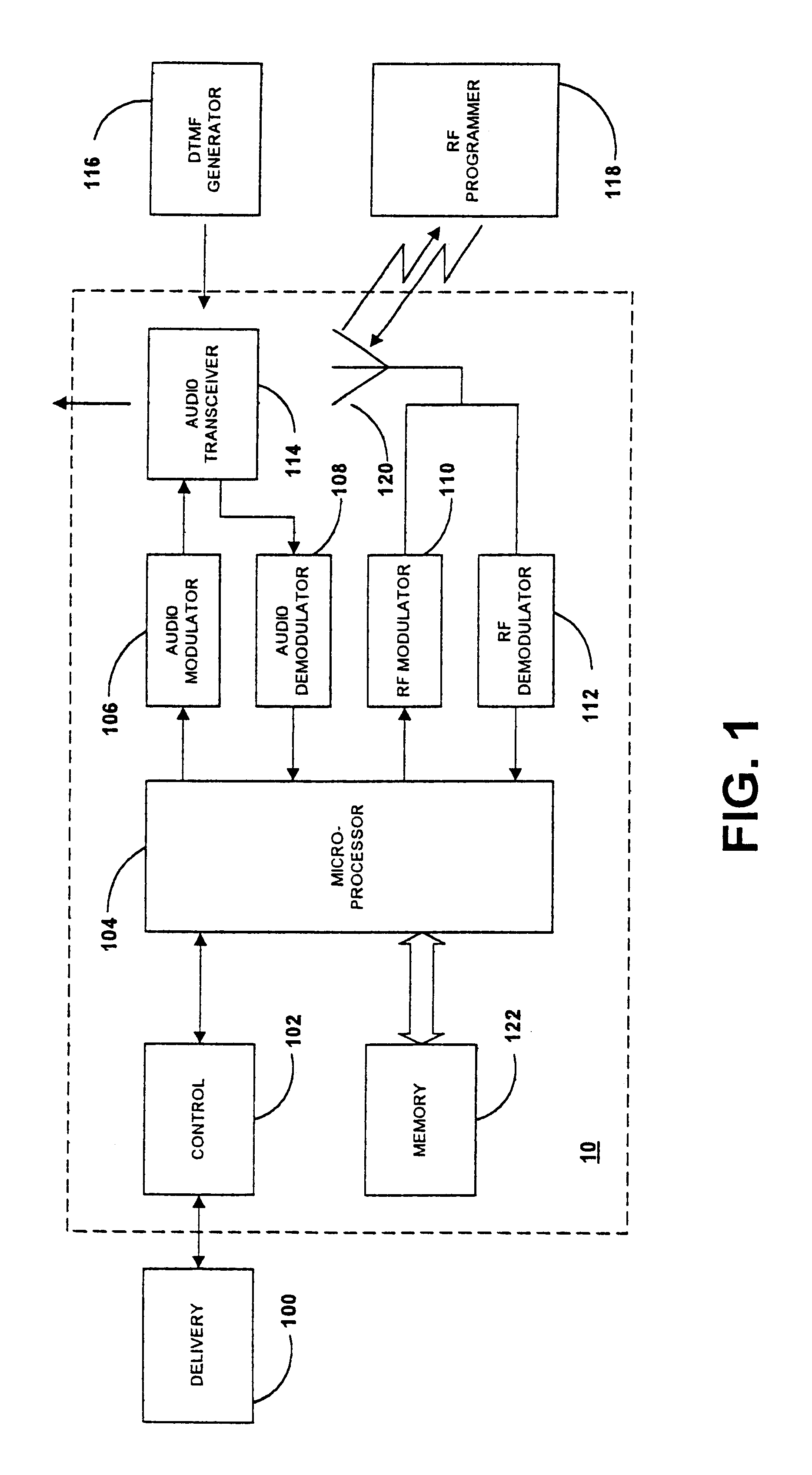 Method and apparatus for communicating with an implantable medical device with DTMF tones