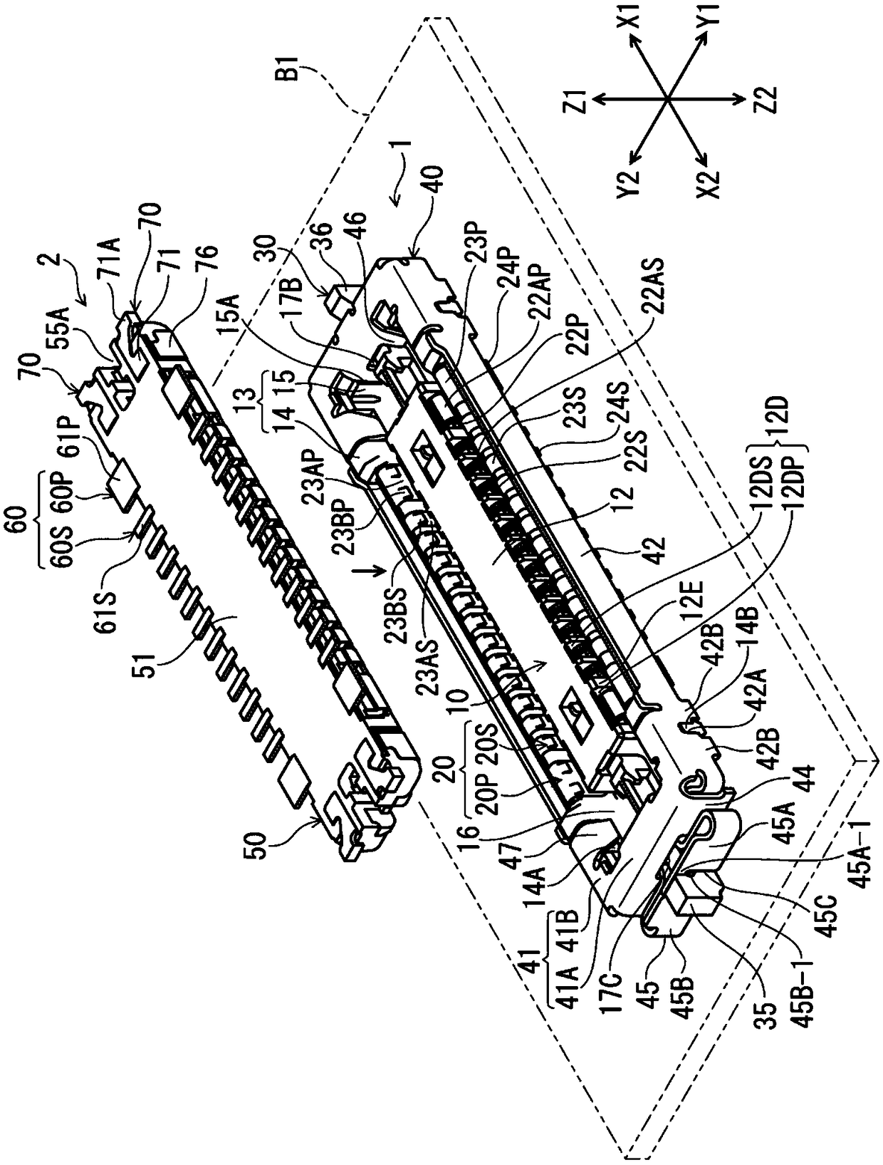 Electric connector for circuit board