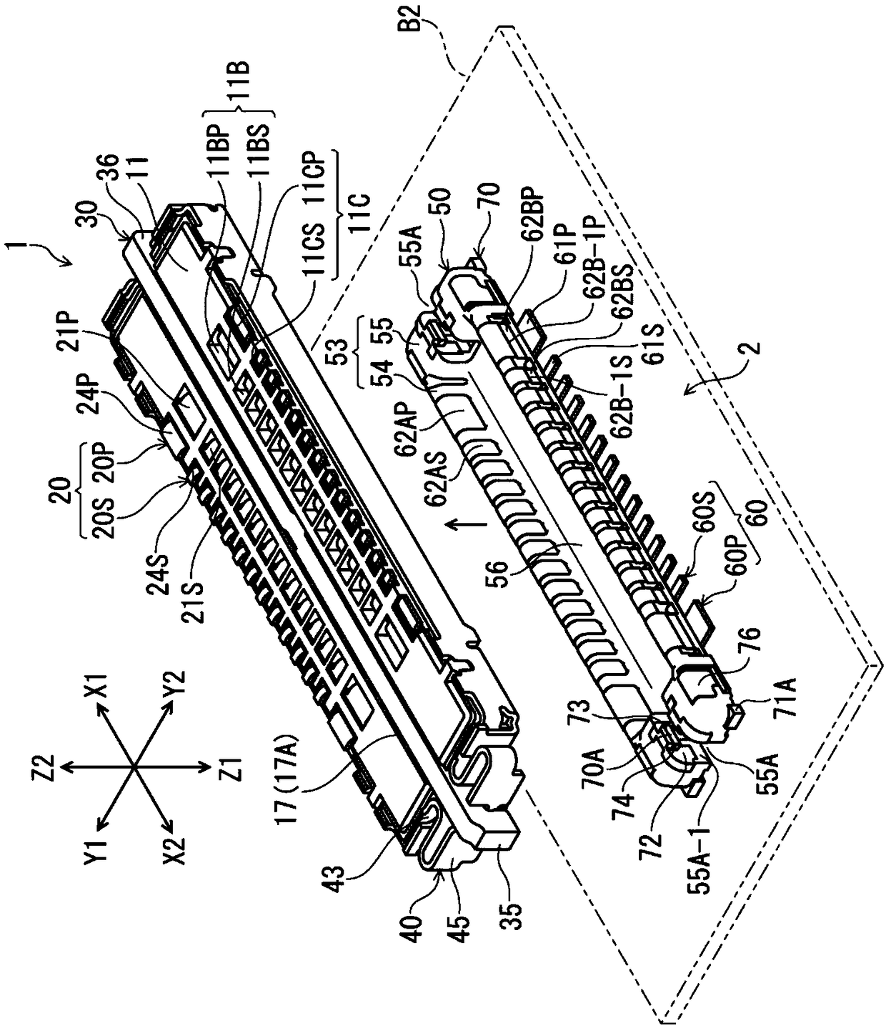 Electric connector for circuit board