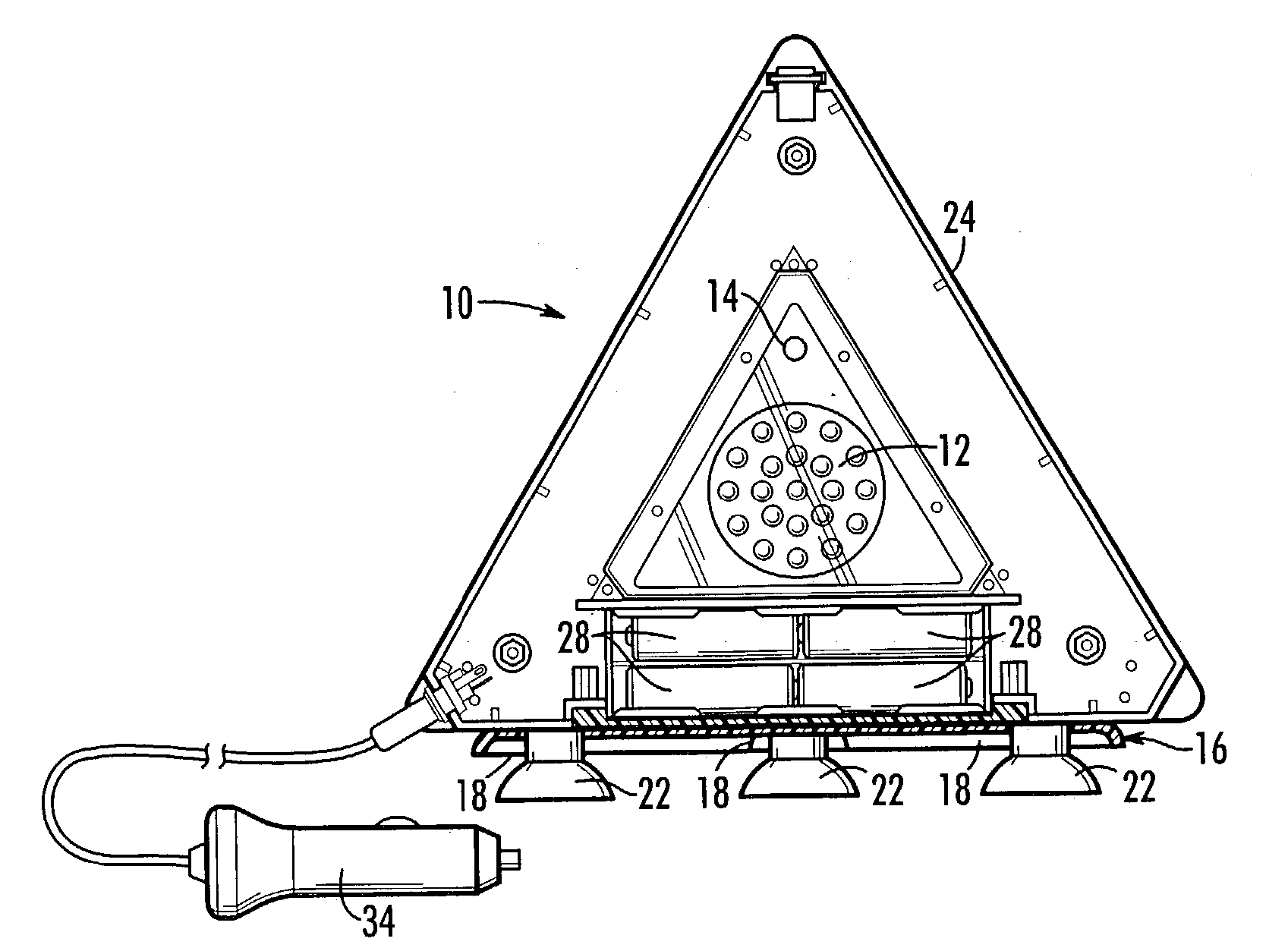 Portable warning light apparatus