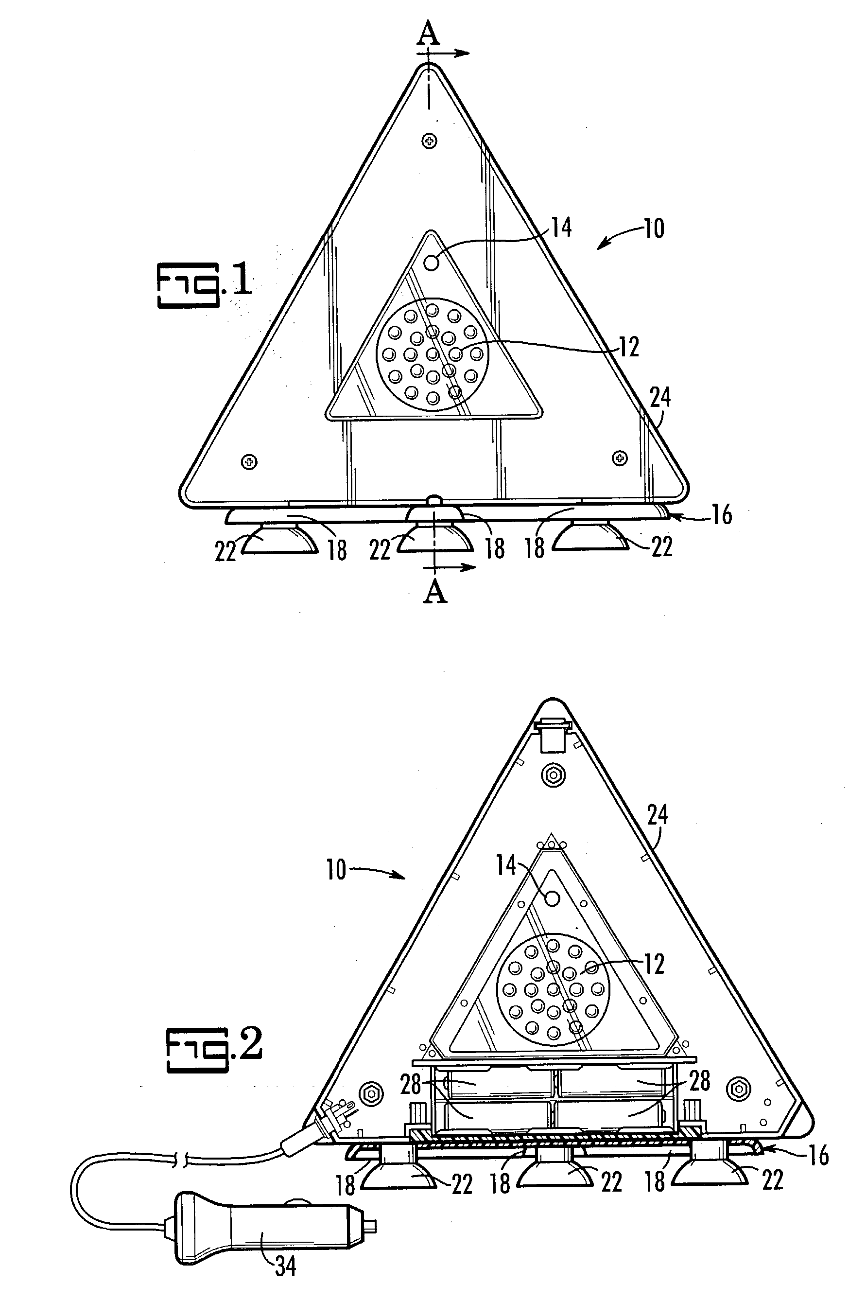 Portable warning light apparatus