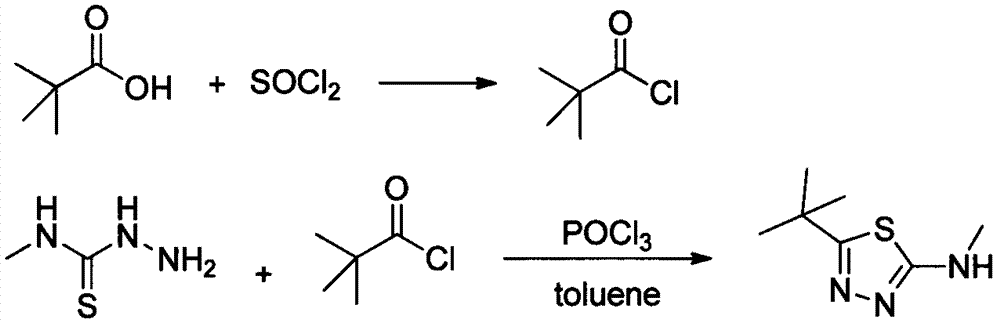 The preparation method of 2-methylamino-5-tert-butyl-1,3,4-thiadiazole