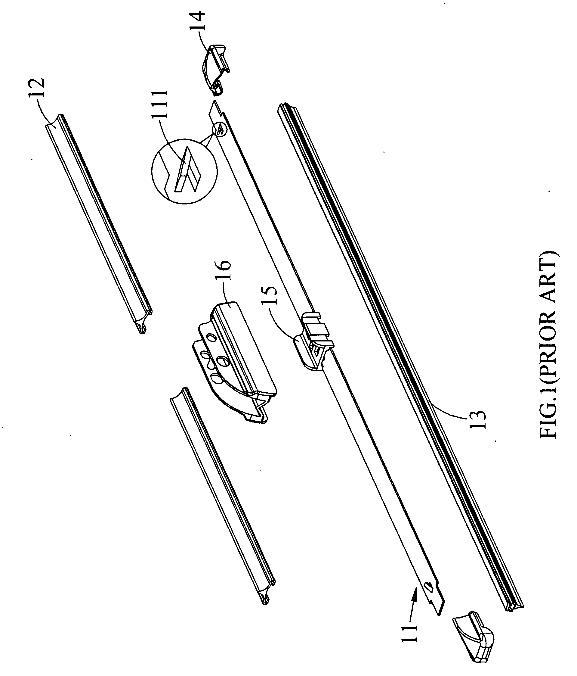 Windshield wiper blade structure