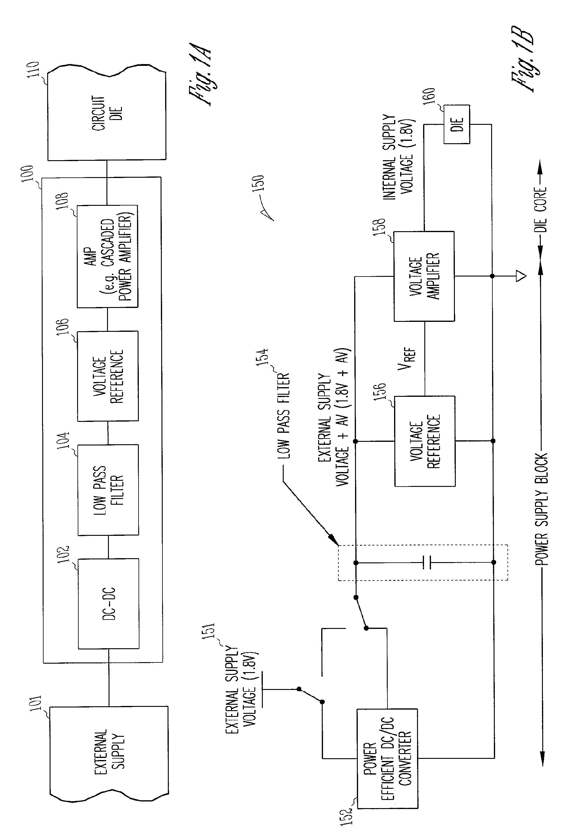 Regulated internal power supply and method