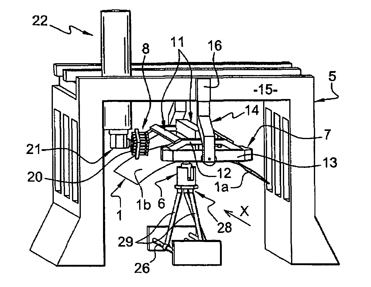 Process and device for machining by windowing of non-deformable thin panels