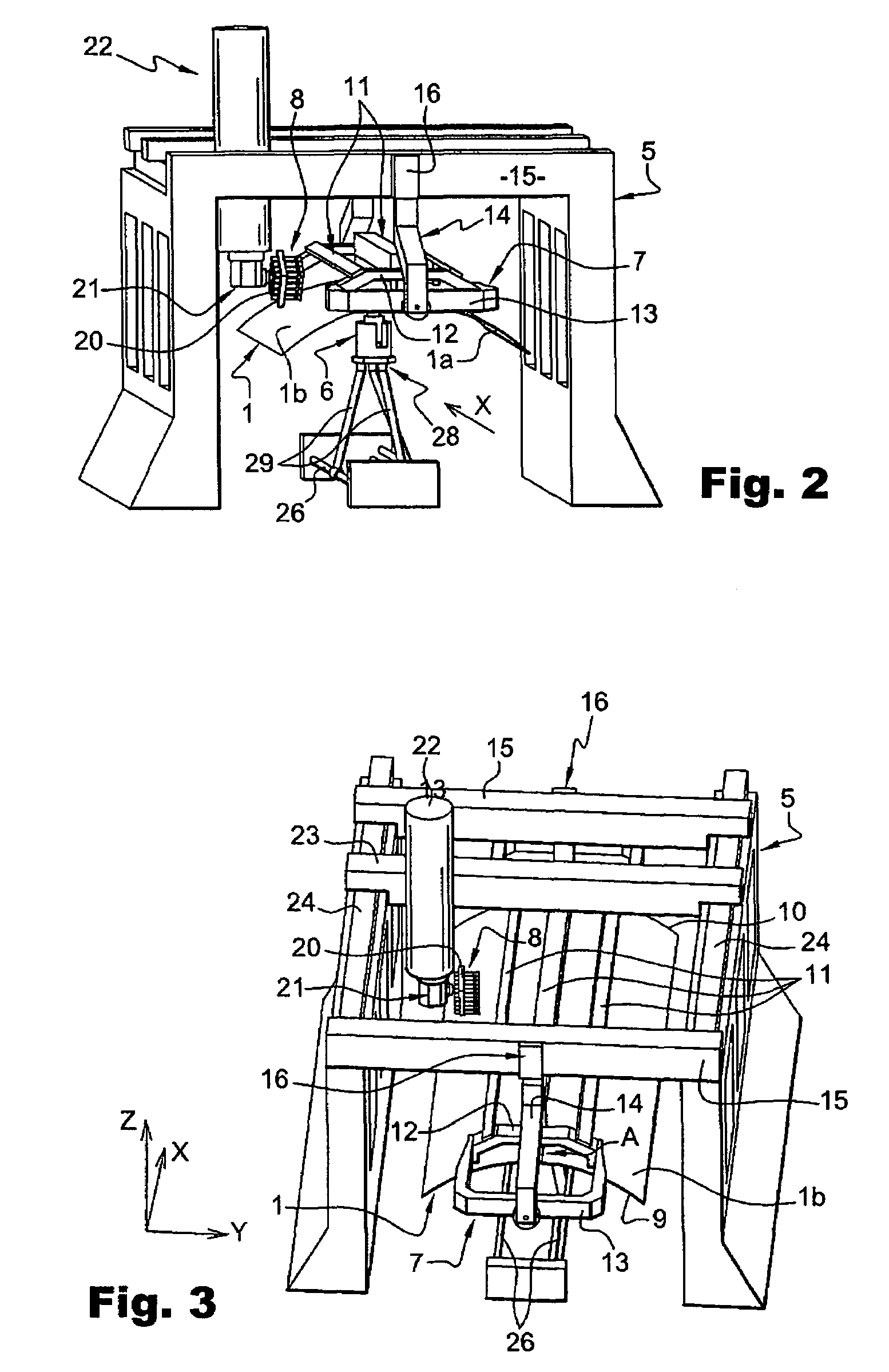 Process and device for machining by windowing of non-deformable thin panels