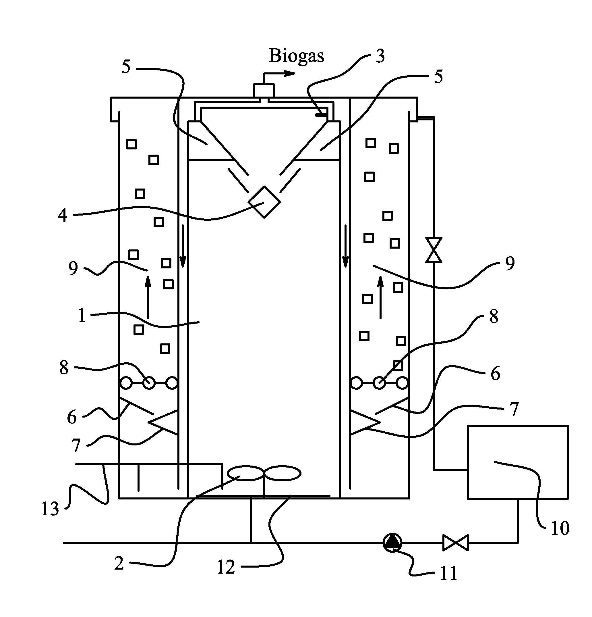 Integrated bioreactor and method of using the same for treatment of highly-concentrated organic wastewater