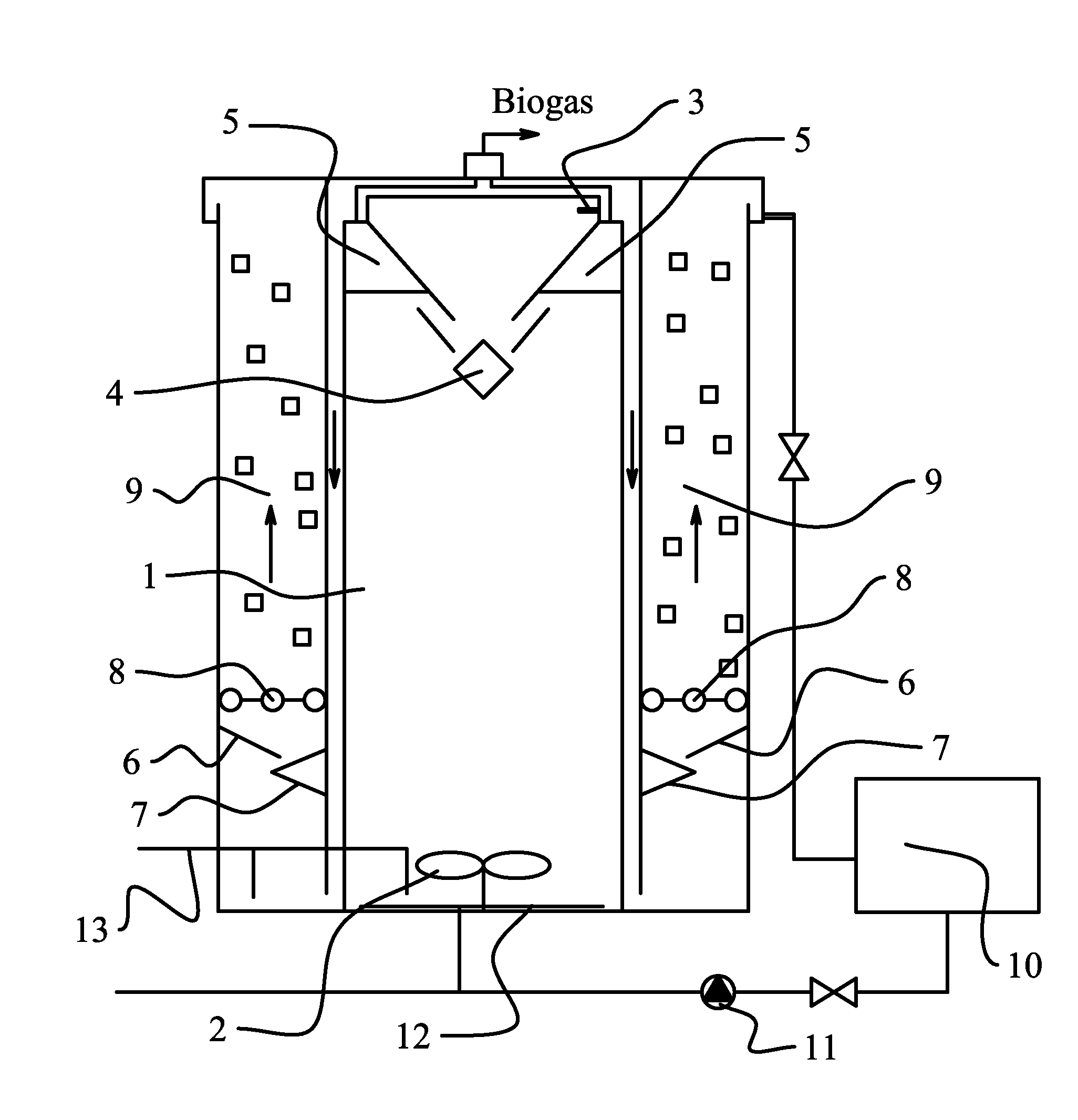 Integrated bioreactor and method of using the same for treatment of highly-concentrated organic wastewater