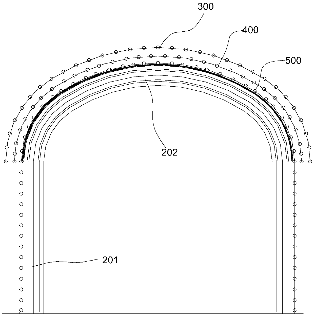 Treatment construction method for continuous collapse and roof fall in small-section steep slope tunnel