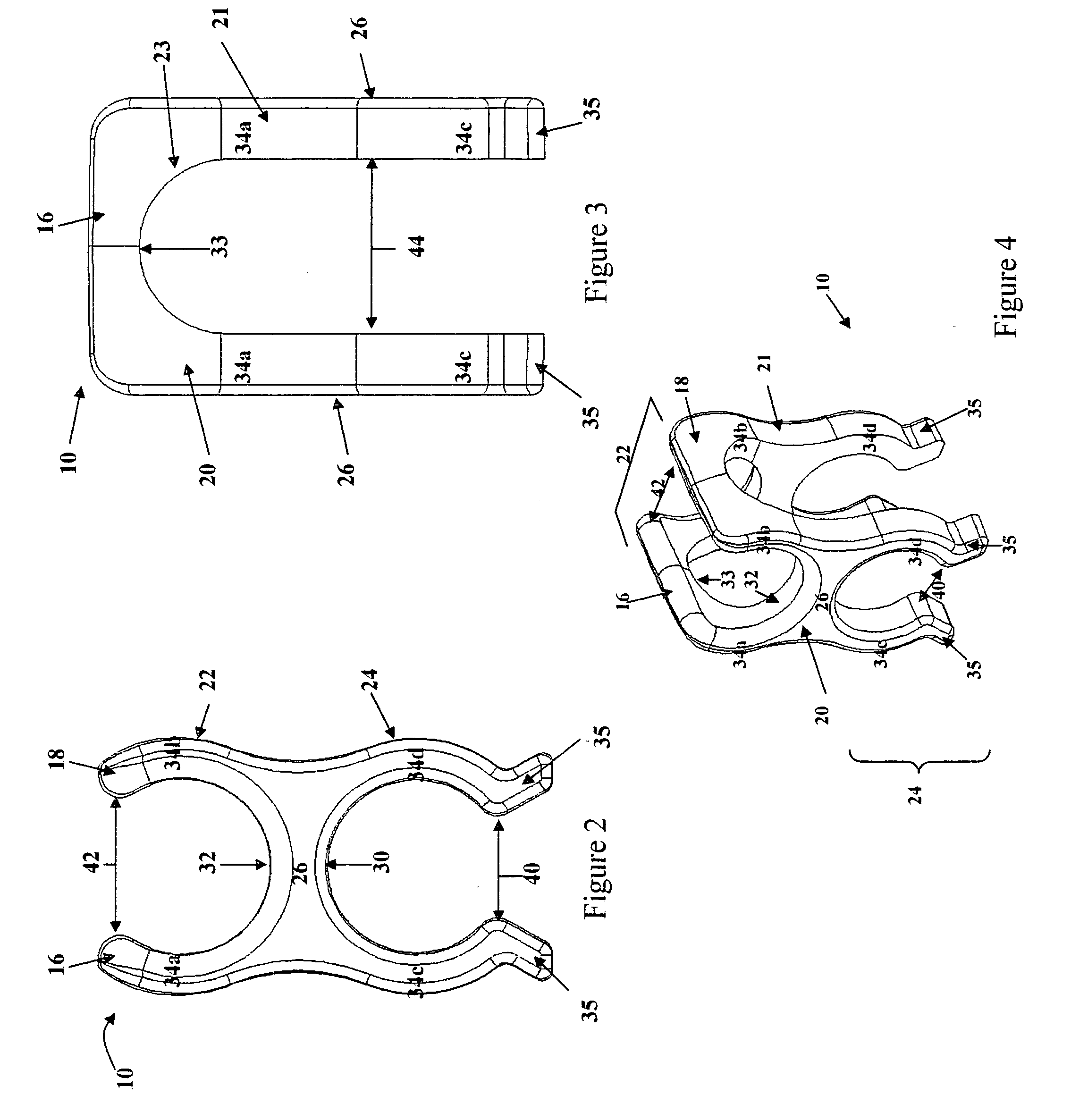 Bar clip with flared legs