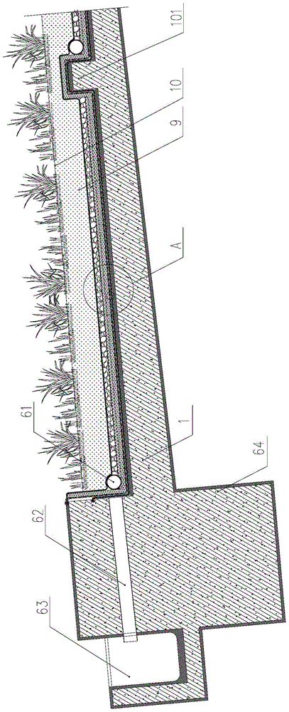 Large-space saddle-shaped overall greening roof system