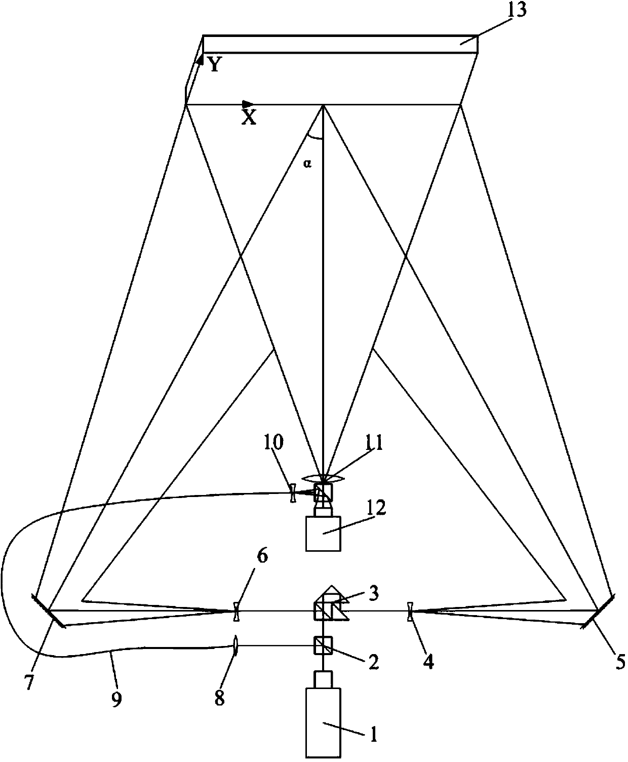 Rapid in-plane deformation measurement system and measurement method based on space phase shift