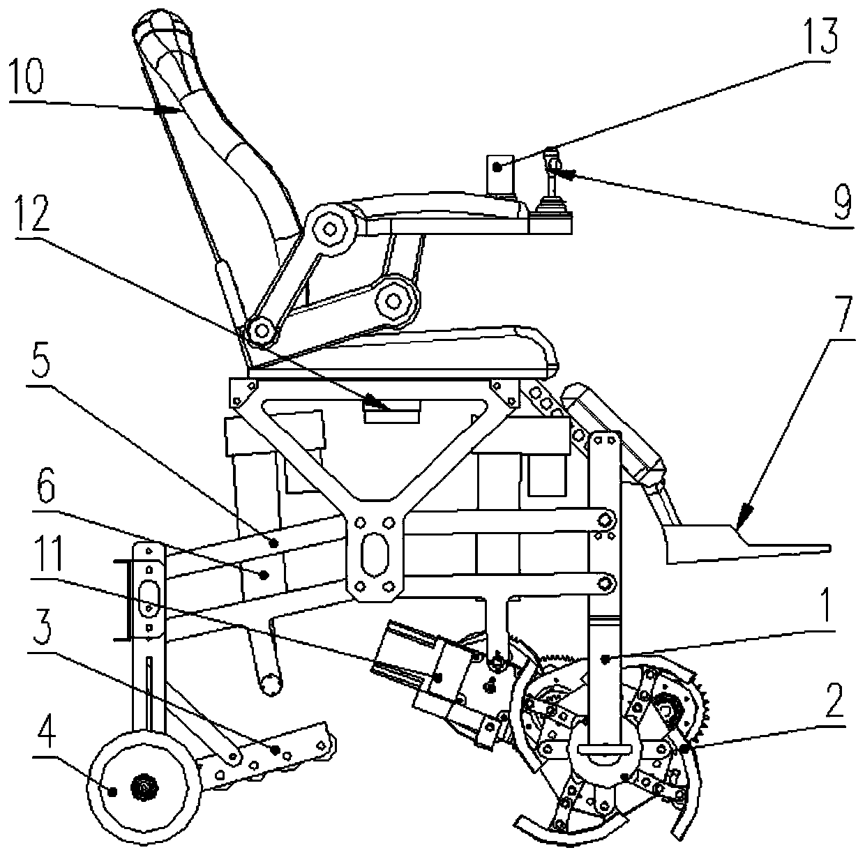 Opened wheel type electronic upstairs barrow and operation method thereof