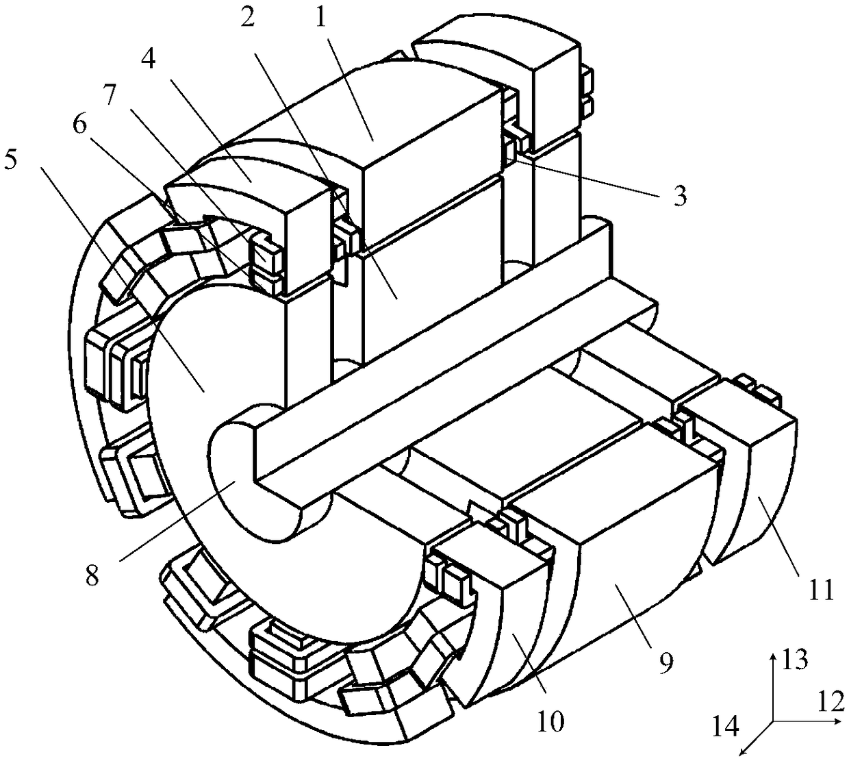 A hybrid magnetic bearing double-winding switched reluctance motor and its control method