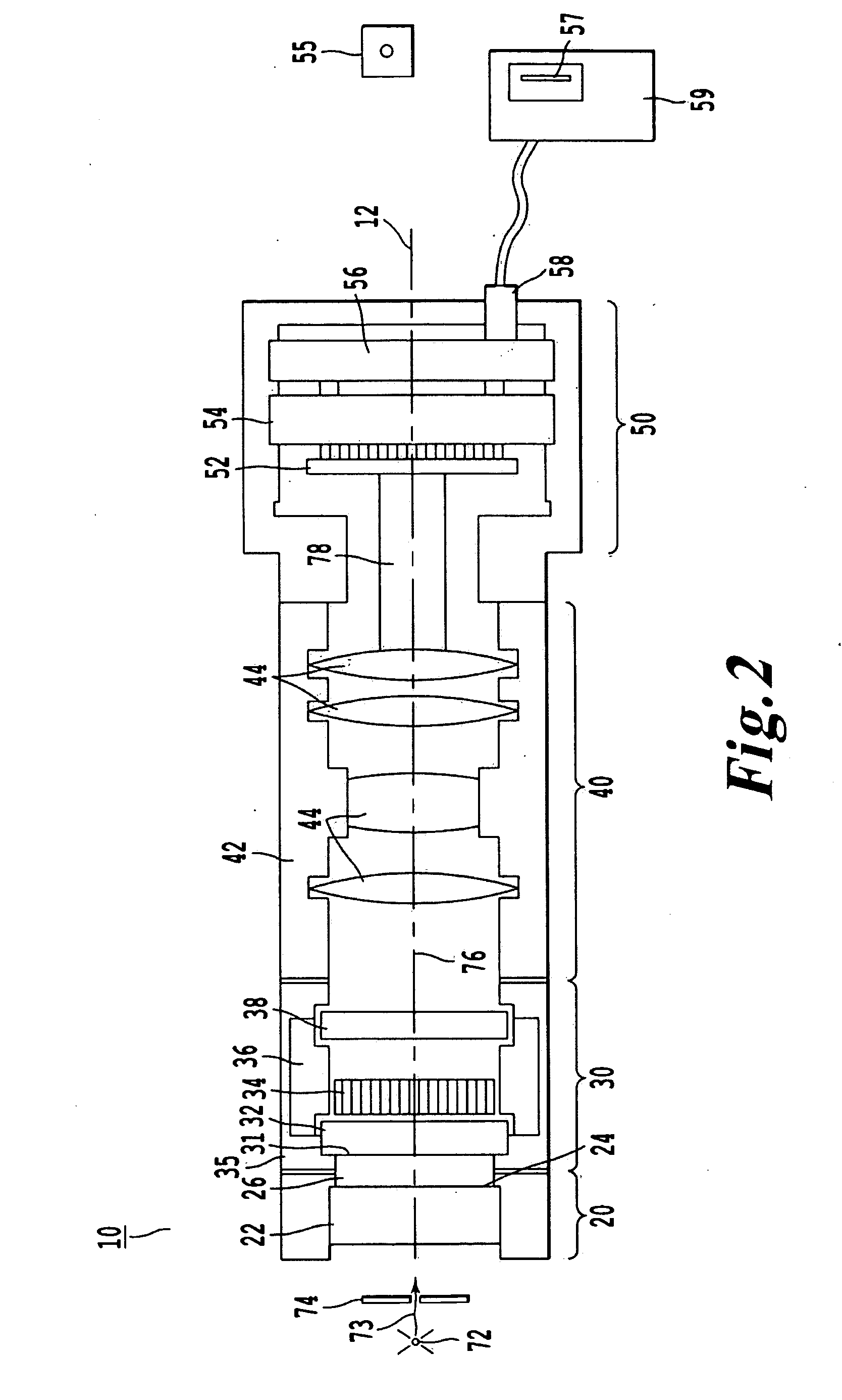 Gamma camera including a scintillator and an image intensifier