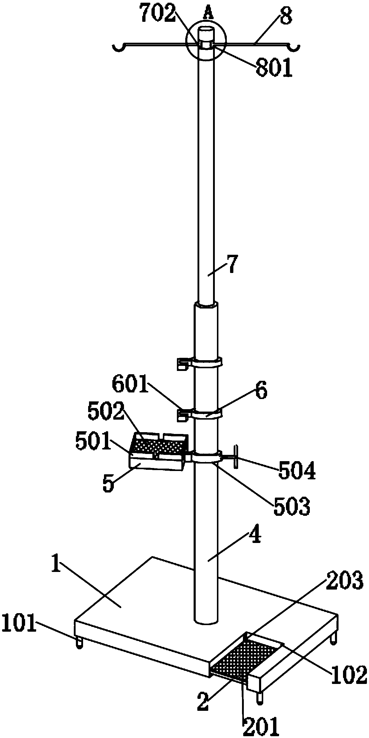 Hanging device for infusion nursing and infusion bag