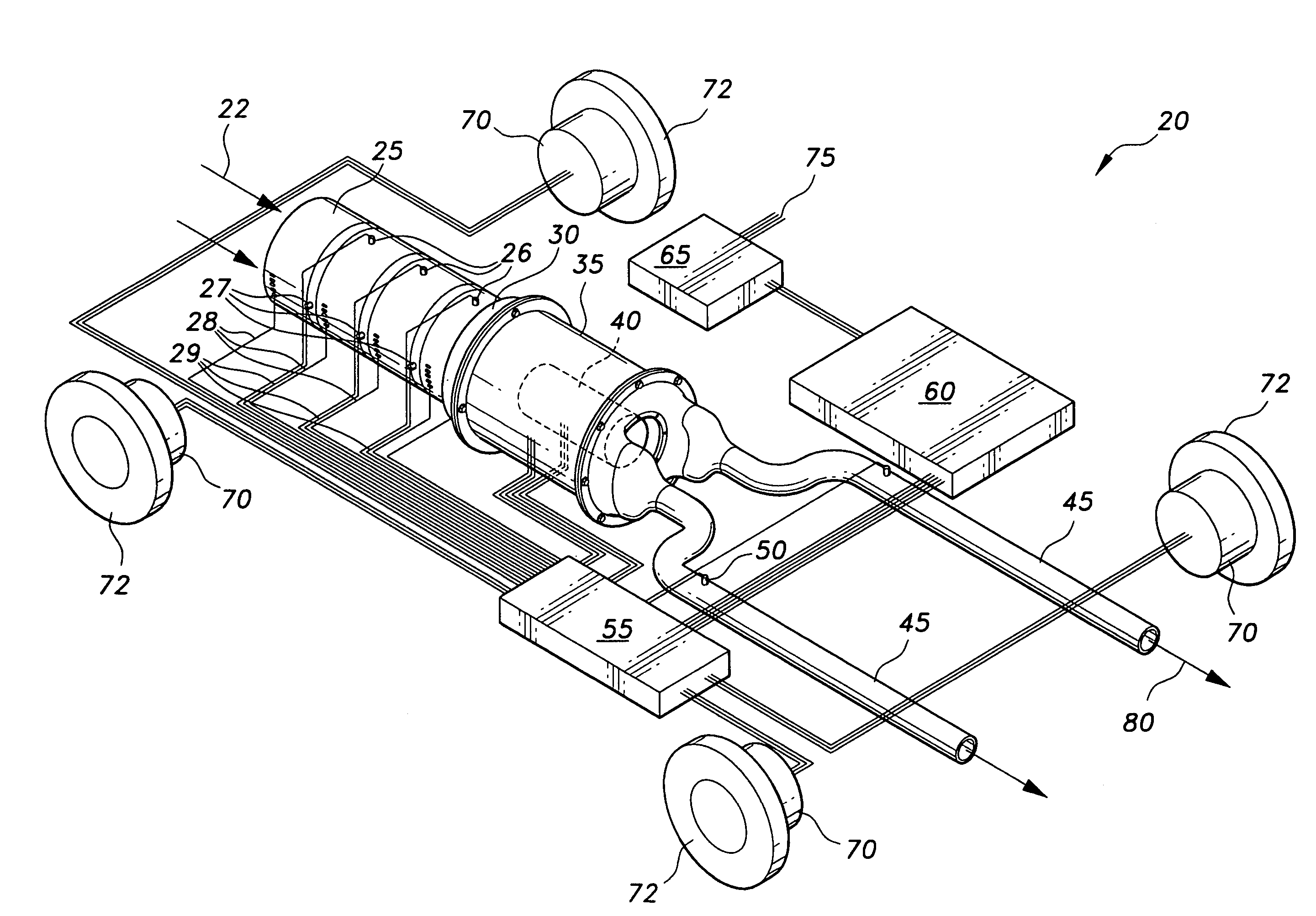 Power system for electrically powered land vehicle