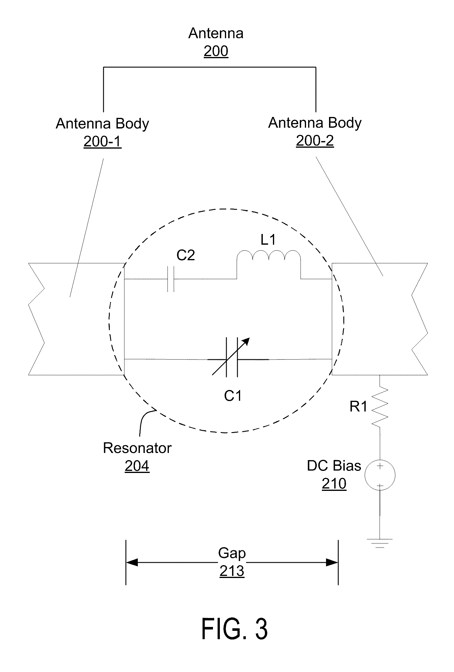 Tunable dual-band antenna using lc resonator