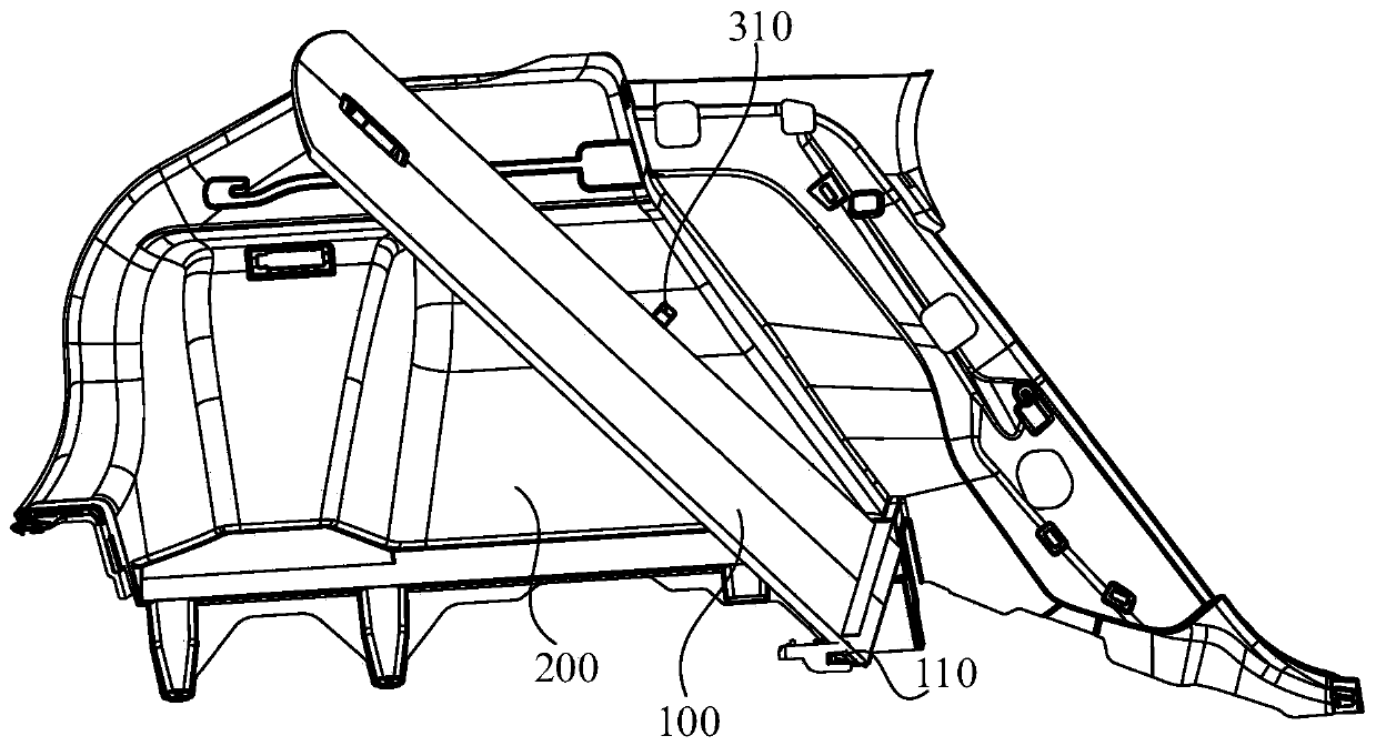 Adjusting mechanism of trunk cover plate and automobile