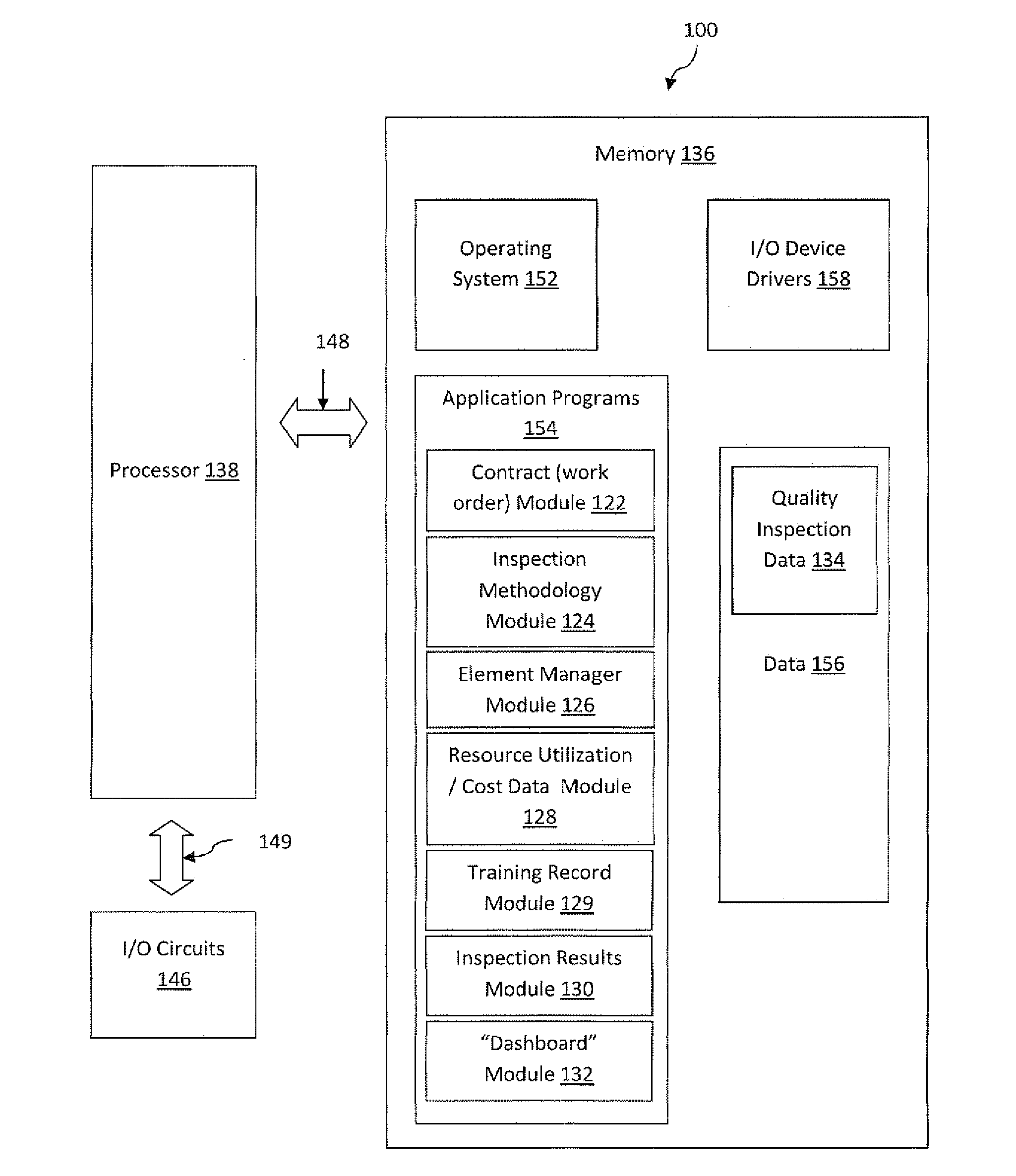 Data processing system for manufacturing quality inspection management system