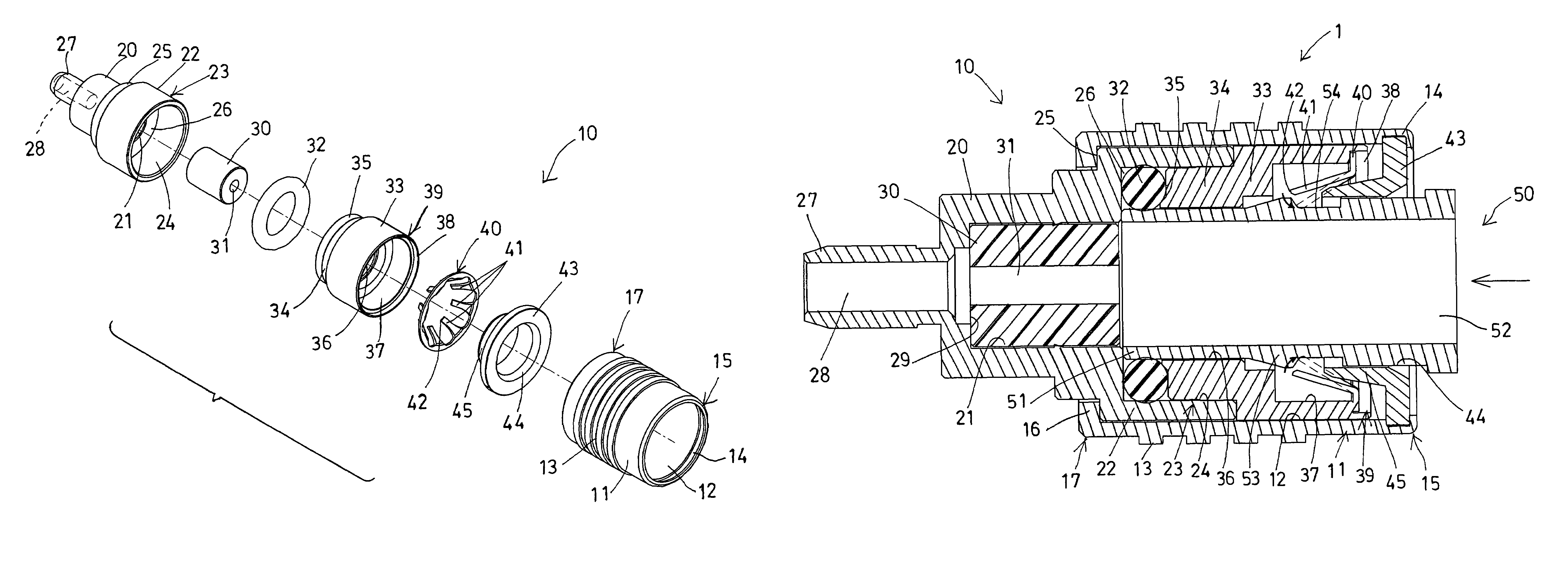 Quick release connector device