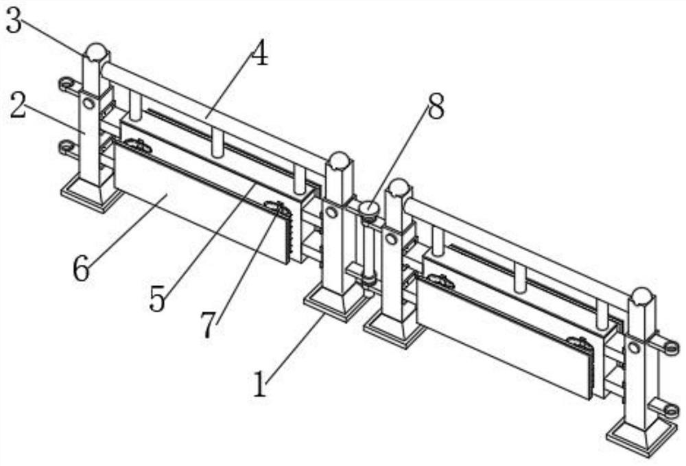 Safety guardrail with adjustable protection height