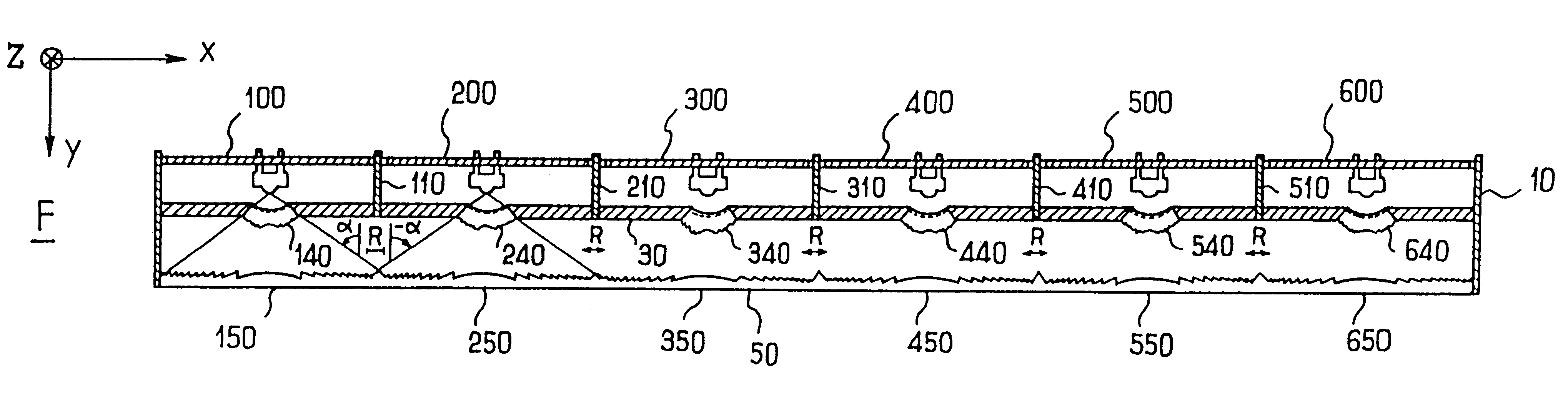 Indicating light display having several light sources