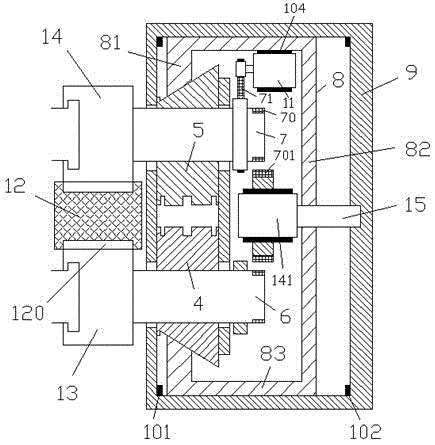 Vibration-reduction type installation assembly provided with front limiting sensor and back limiting sensor and used for LED display device