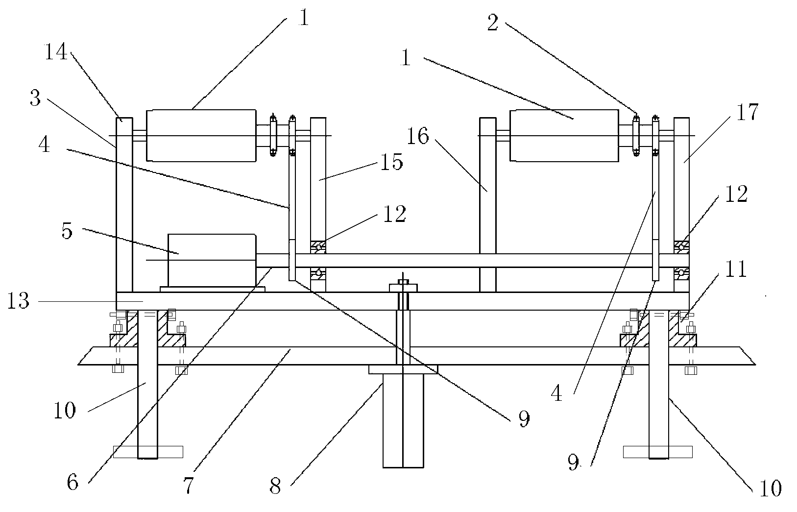 Lifting mechanism of lifting transverse moving device of large-area thin substrate