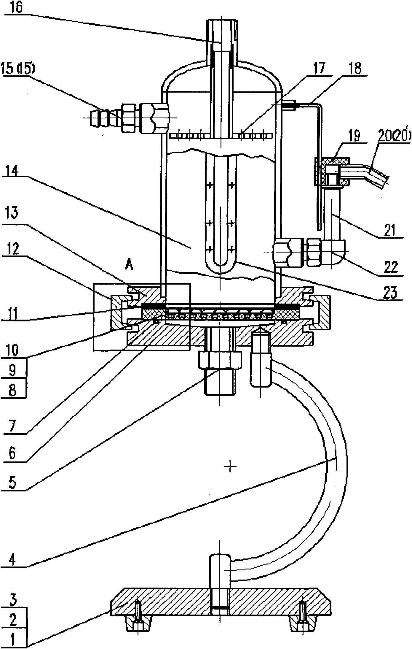 Device and method for testing water permeability of planar filter medium