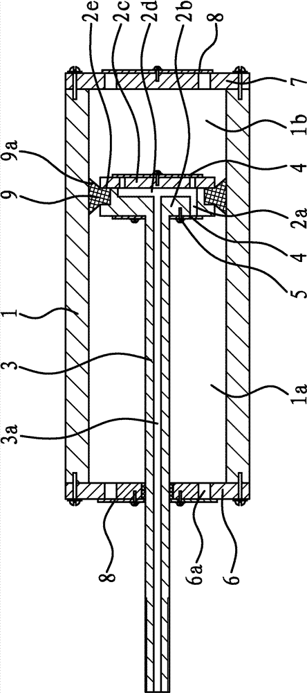 Piston-type reciprocating double-action single-cylinder pumping device of vacuum pump