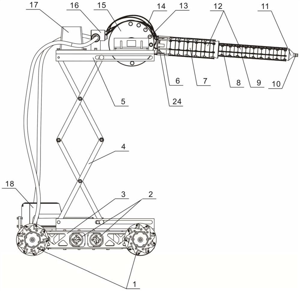 Vehicle-mounted flexible detection robot