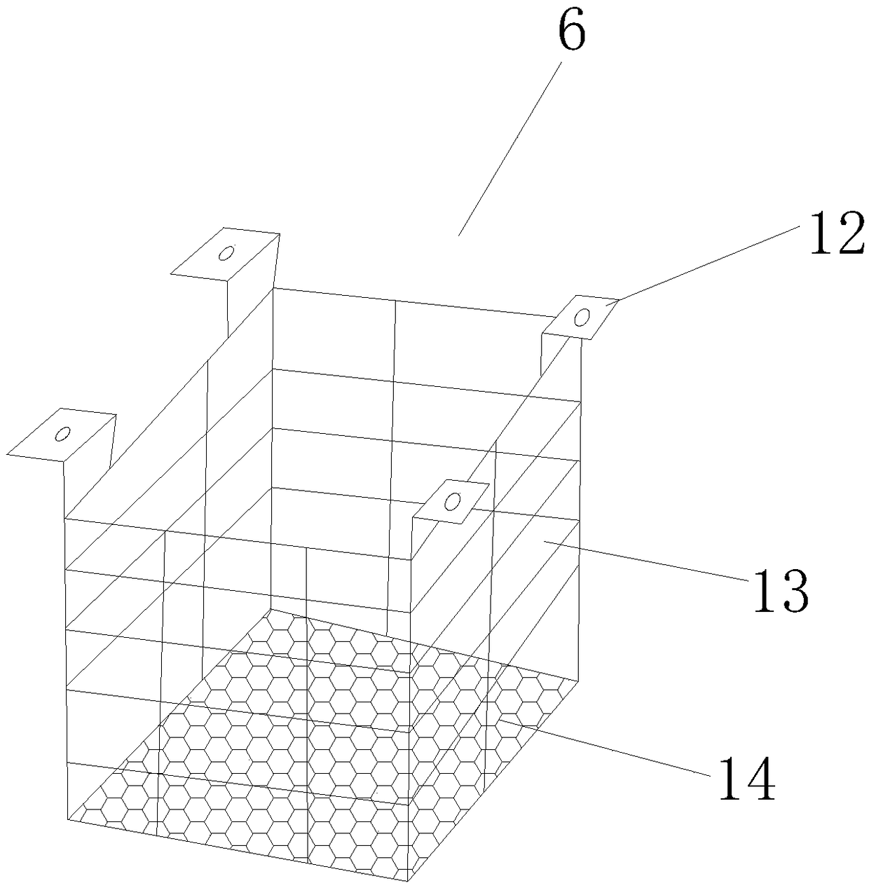 Multi-grade filtering tank for coating wastewater