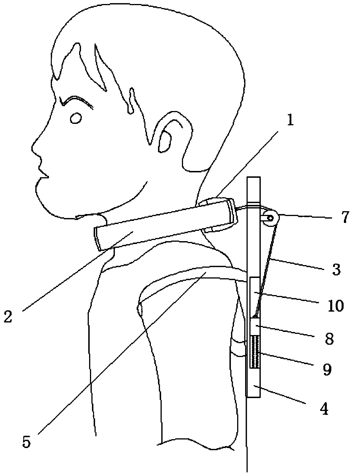 Wearable cervical vertebra auxiliary treatment device for pain department