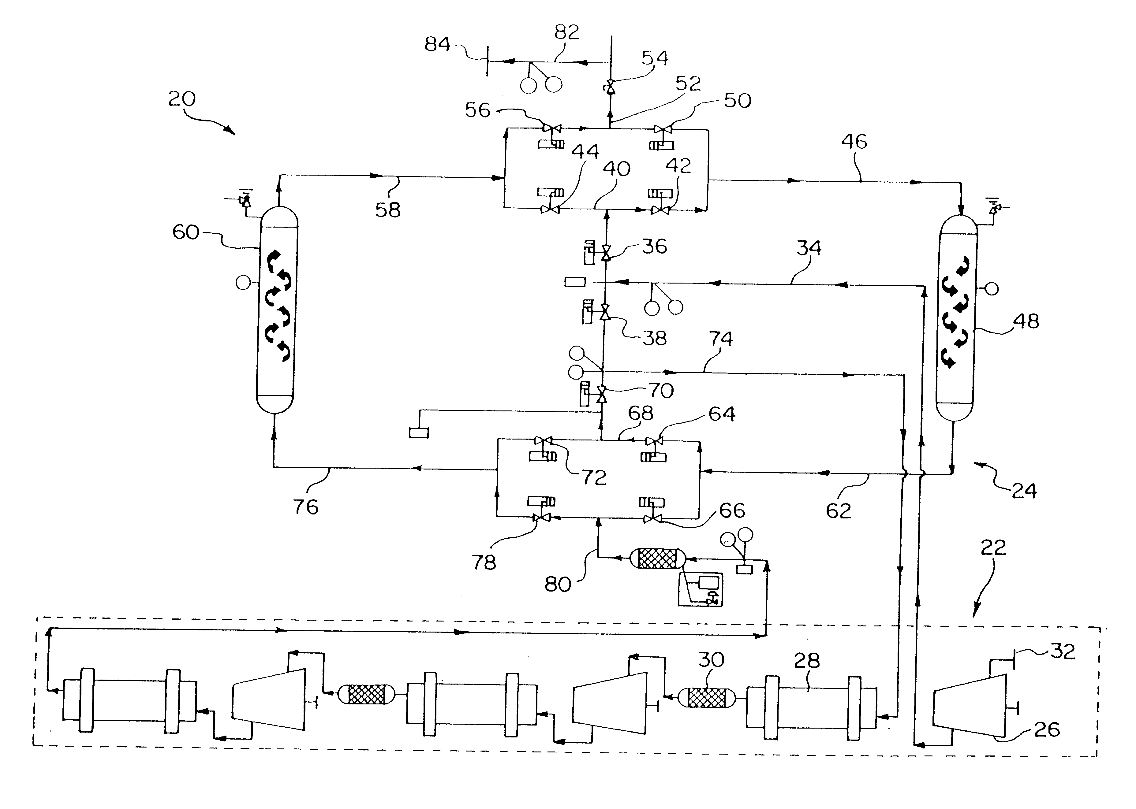 Regenerative compressed air/gas dryer