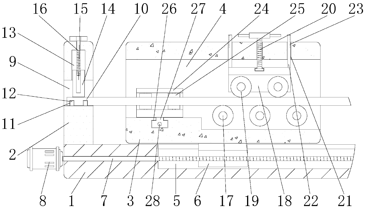 Shape and position treating device for large generator ventilation channel steel after drawing