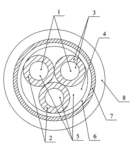 Low-voltage power cable for nuclear power station