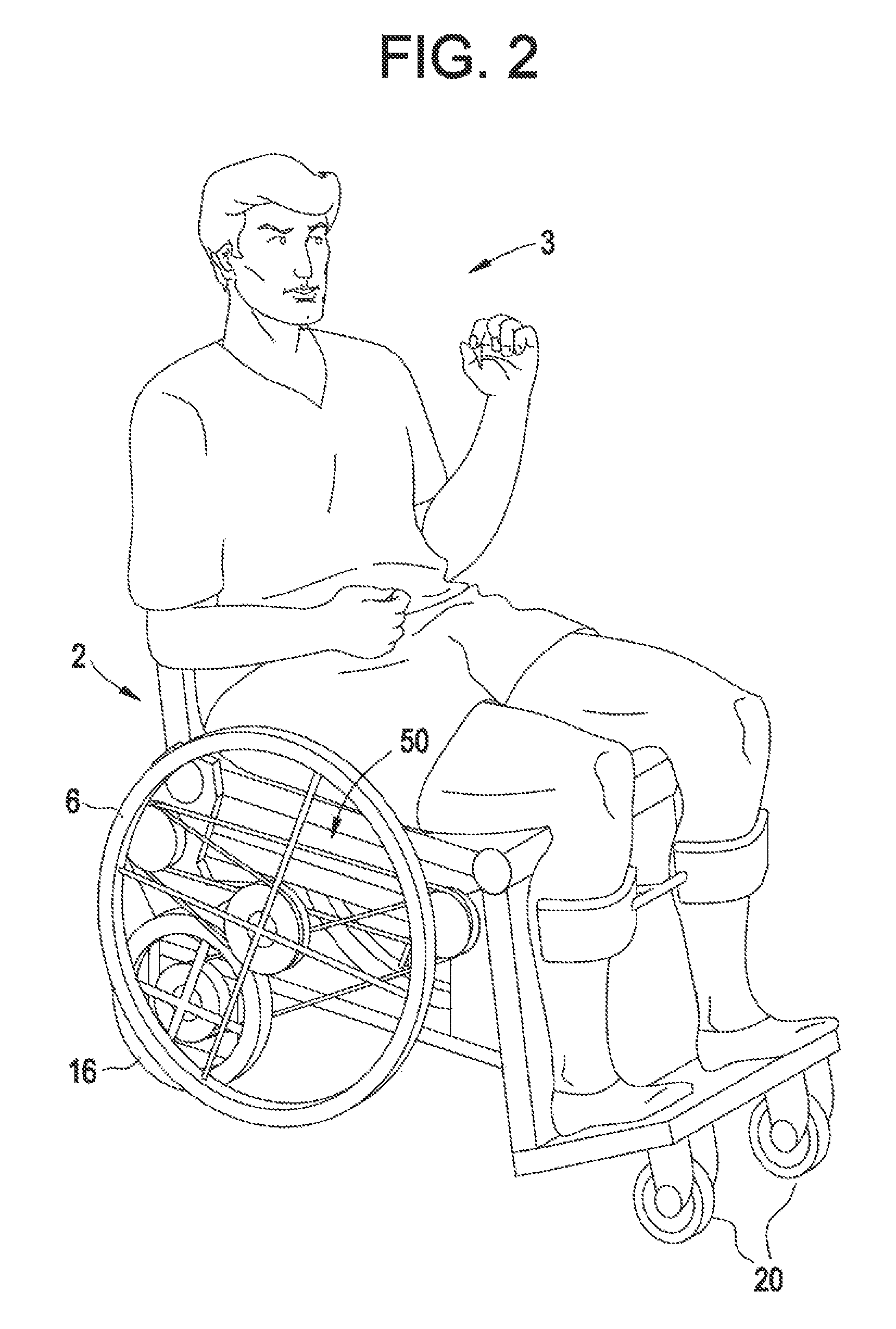 Mobile manual standing wheelchair