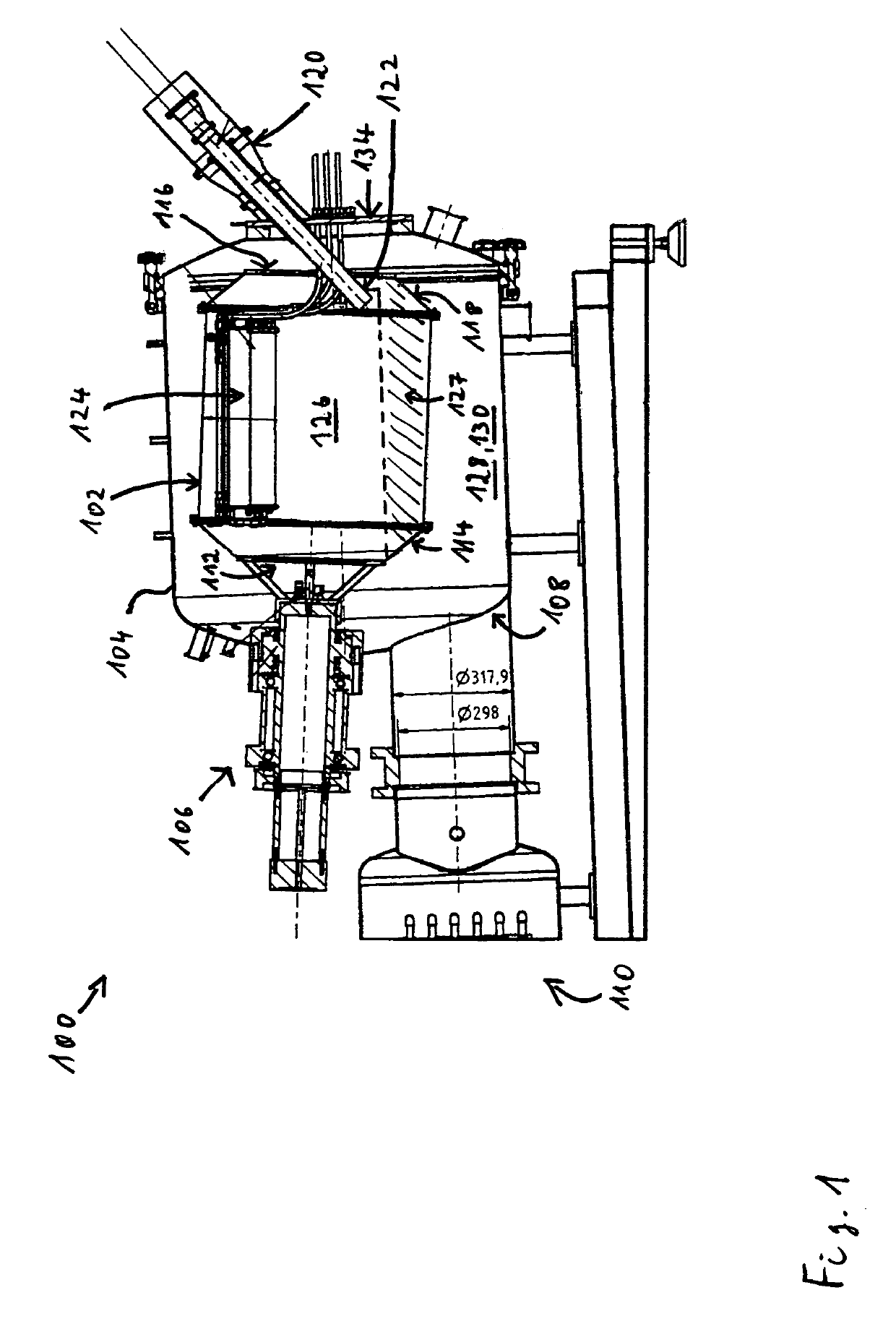 Heating device for rotary drum freeze-dryer