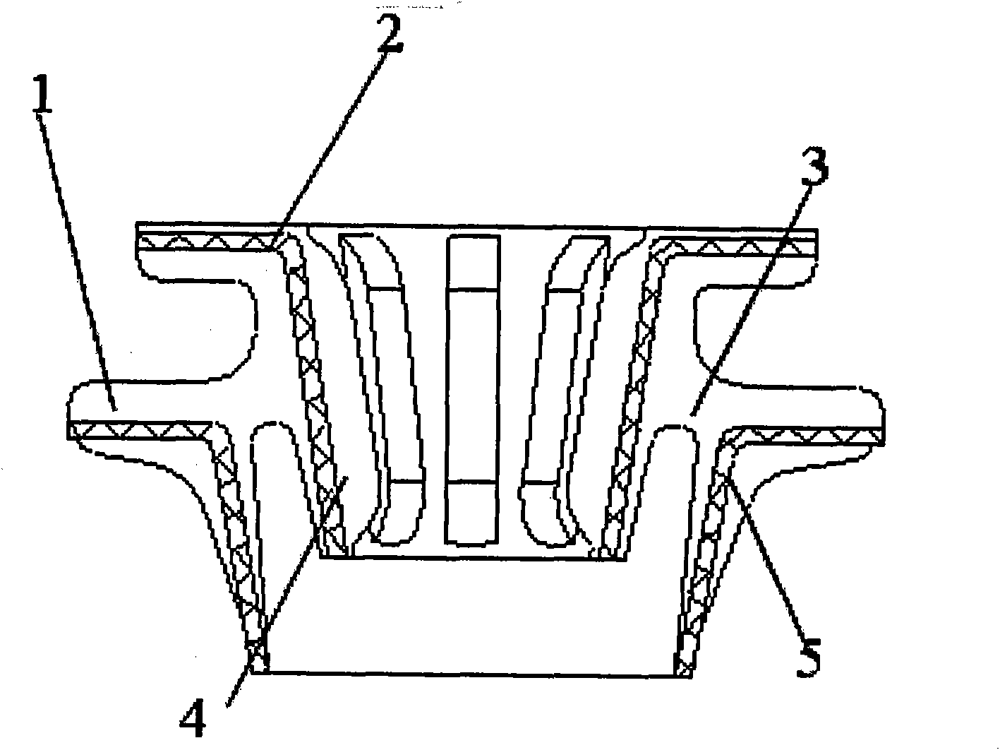 Rubber pad for automobile radiator