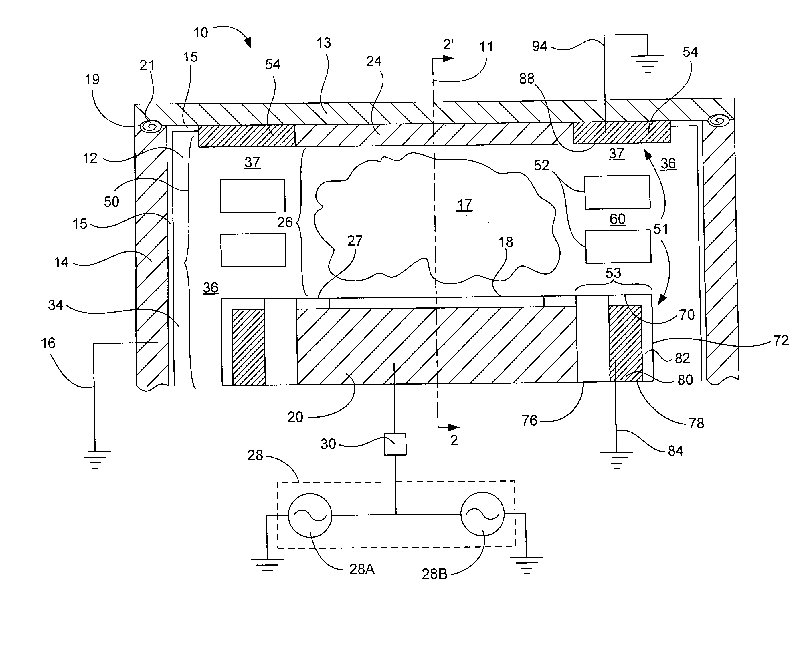 Chamber configuration for confining a plasma