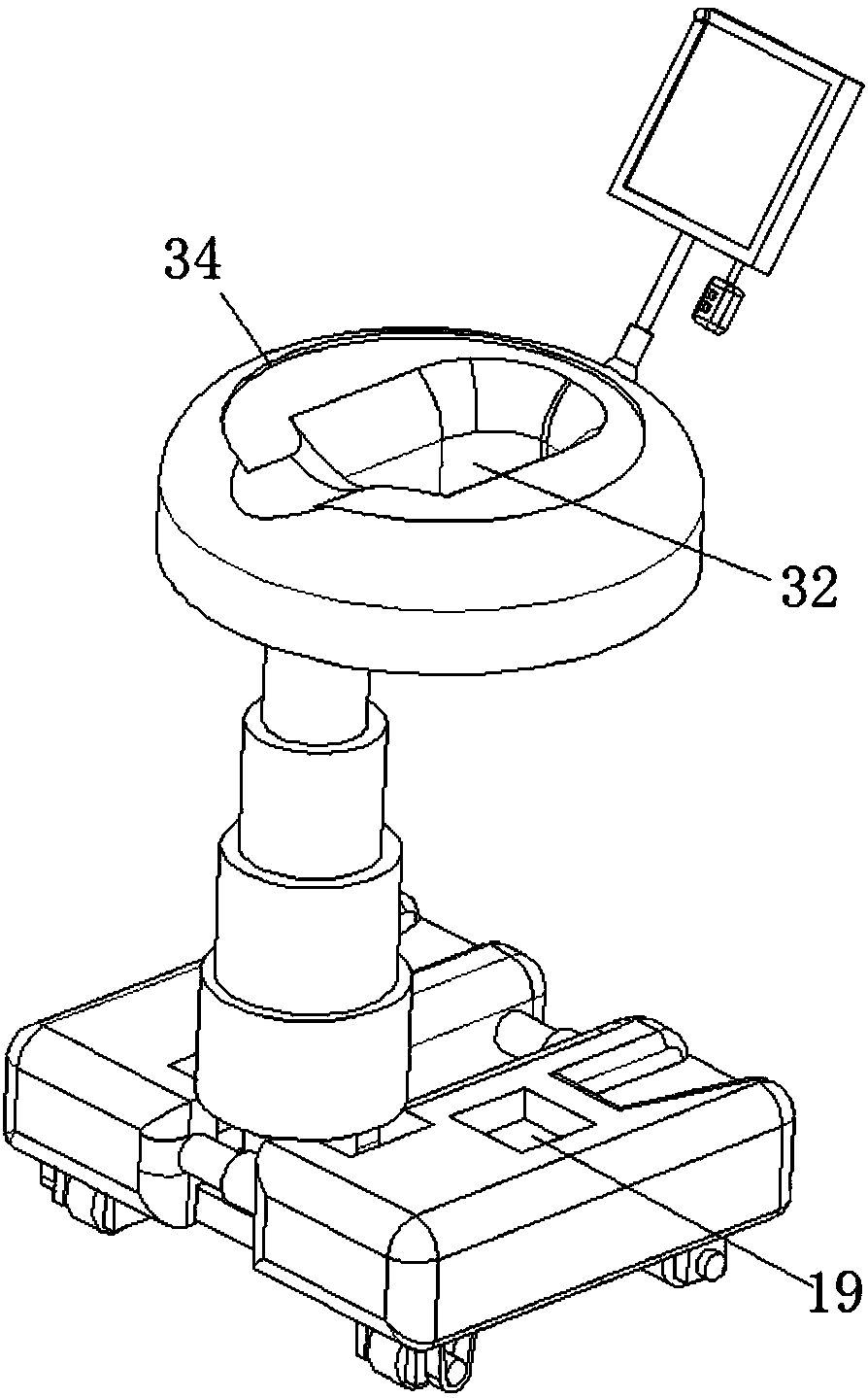 Rehabilitation device applied after intra-ocular vitrectomy